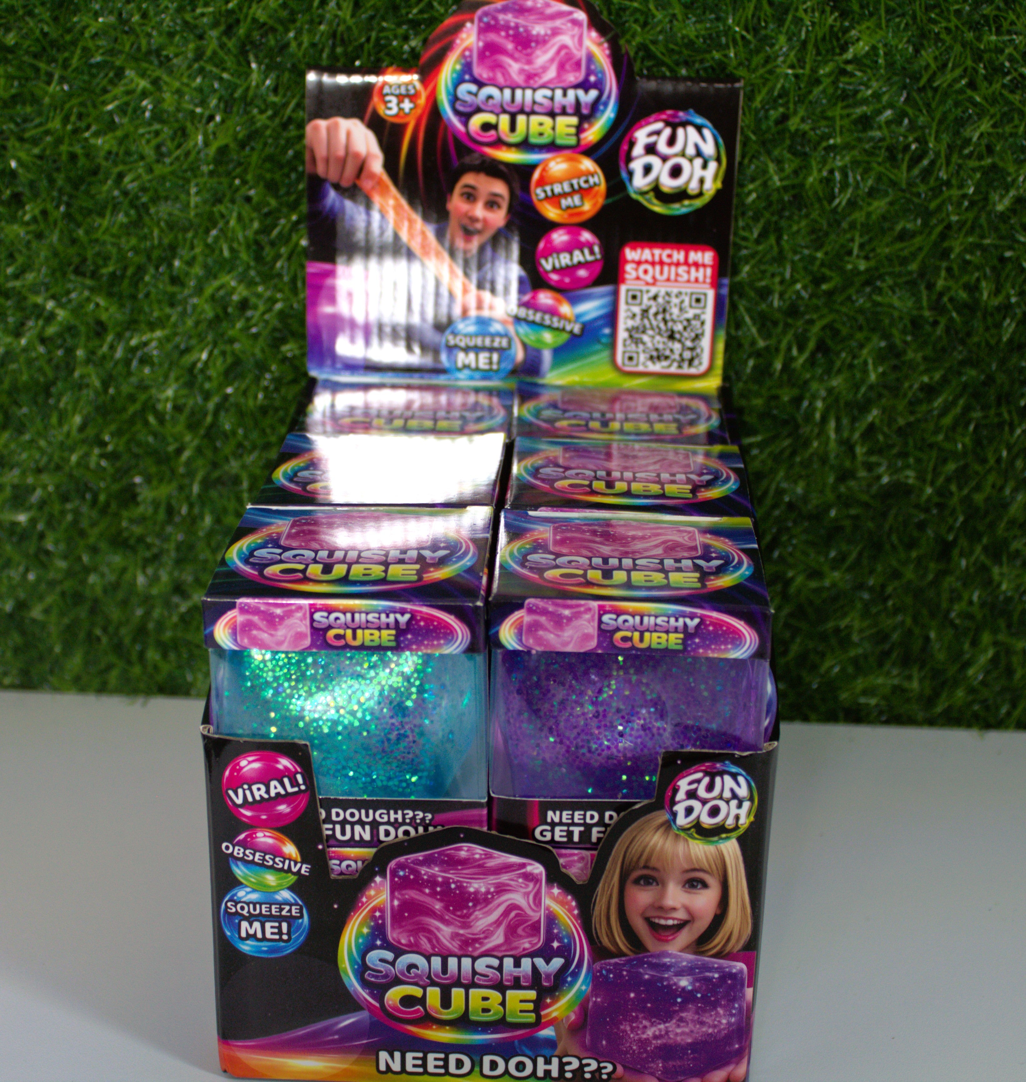Fun Dough Squishy Glitter Cubes