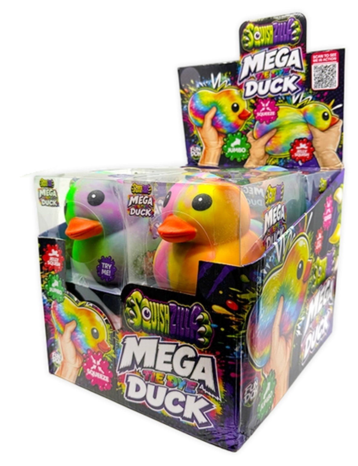 Mega Tie-Dye Duck Squishy Toy ~ Fun Doh SquishZilla ~