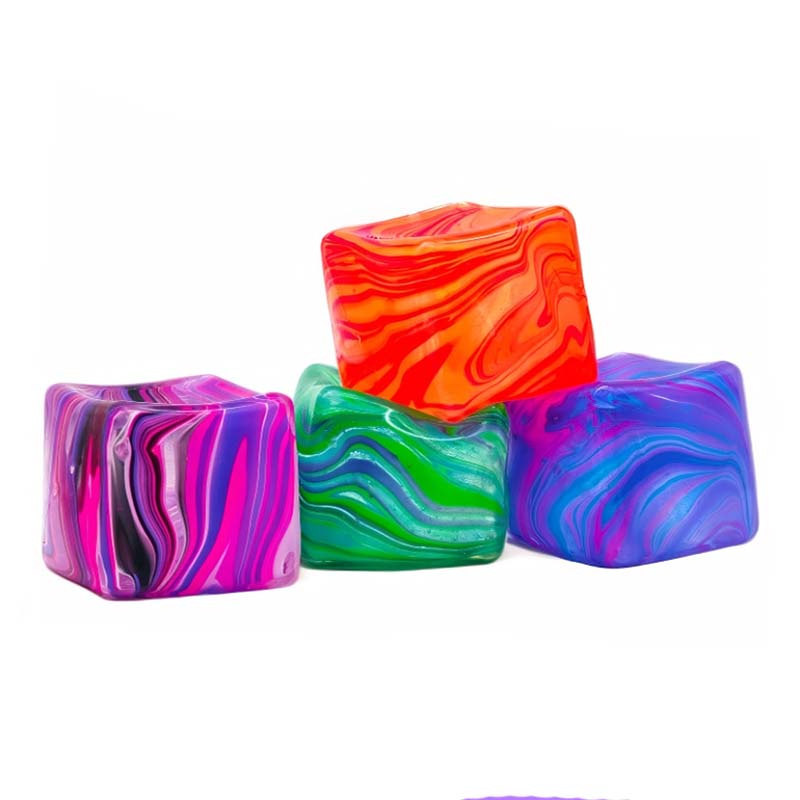 Squishy Fidget Toys Stress Cube 5.5 cm Stress Balls for Kids Adults Stress Relief Ice Squishy Cube Sugar Balls