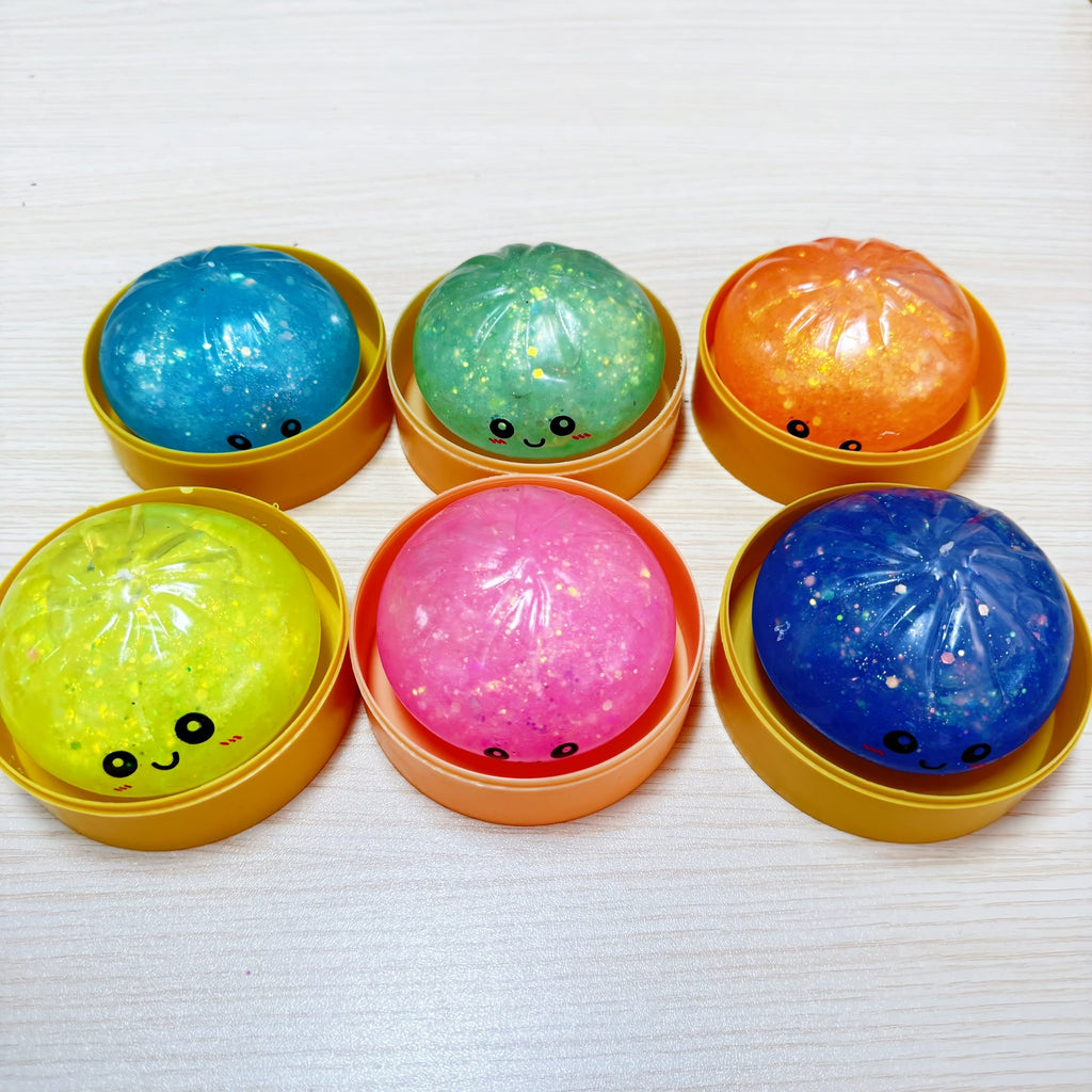 Mystery Squishy Bun Fidget Toy, Kawaii Dumpling, Stress Relief Sensory Play
