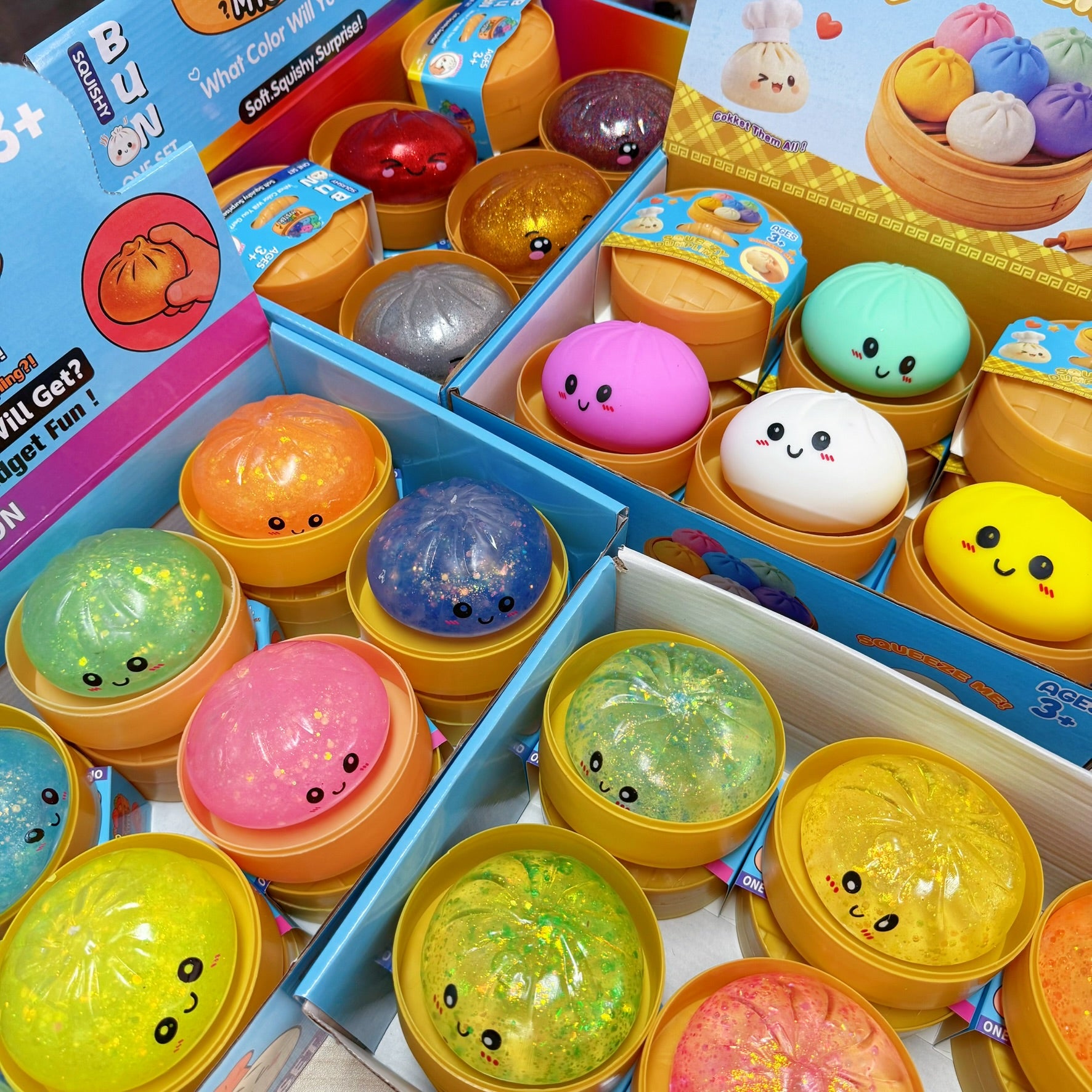 Mystery Squishy Bun Fidget Toy, Kawaii Dumpling, Stress Relief Sensory Play