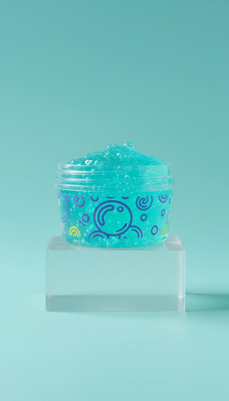 Bubble teal stretchy slime