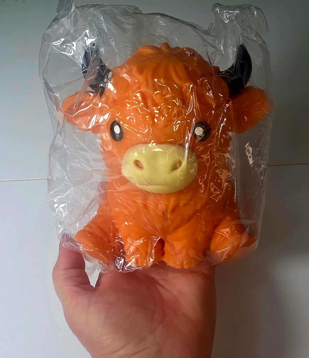 Brown Highland Cow Jumbo Squishy Toy - Soft and Squishy 🐄